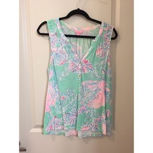 Lilly Pulitzer Essie Top in Fansea, Size M